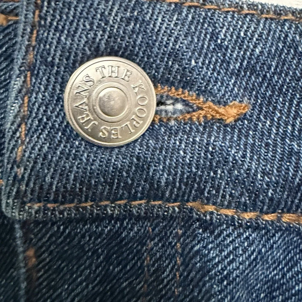 The‎ Kooples Paris Patchwork Denim Mini Skirt Frayed Edge Size 2