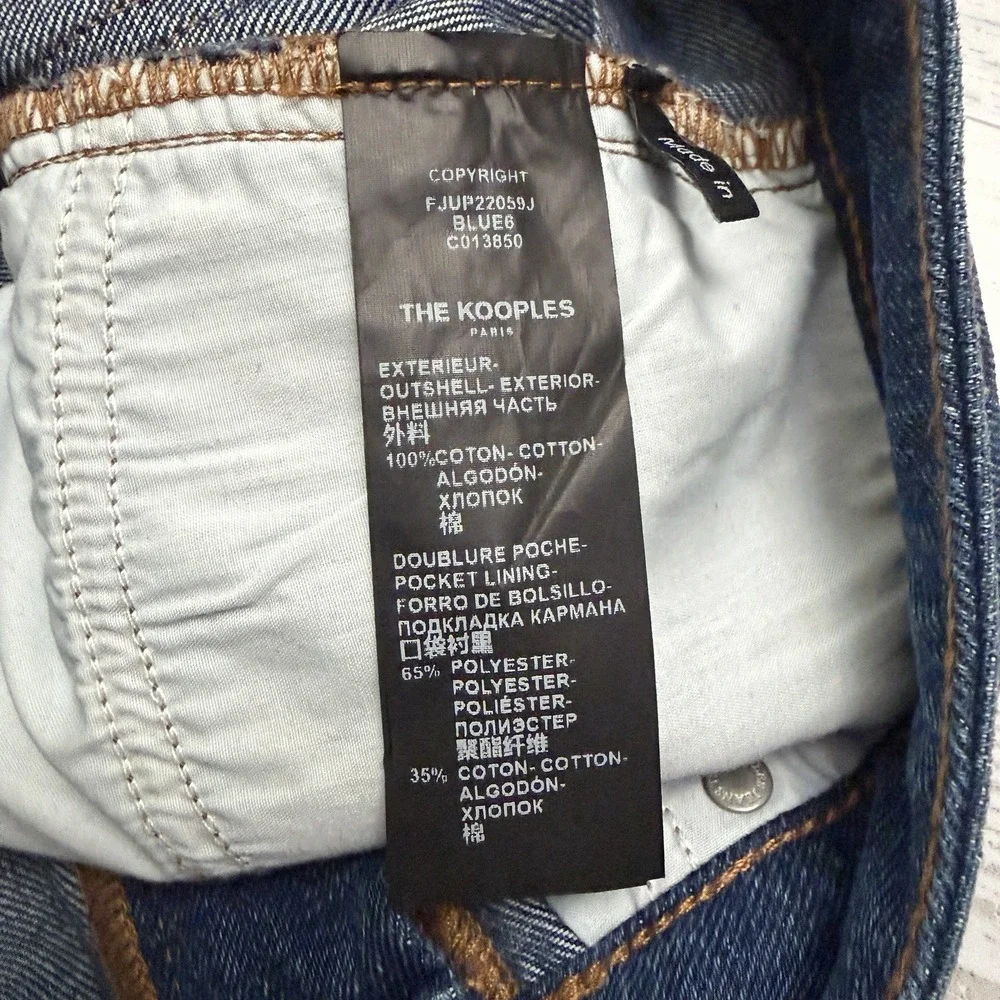 The‎ Kooples Paris Patchwork Denim Mini Skirt Frayed Edge Size 2