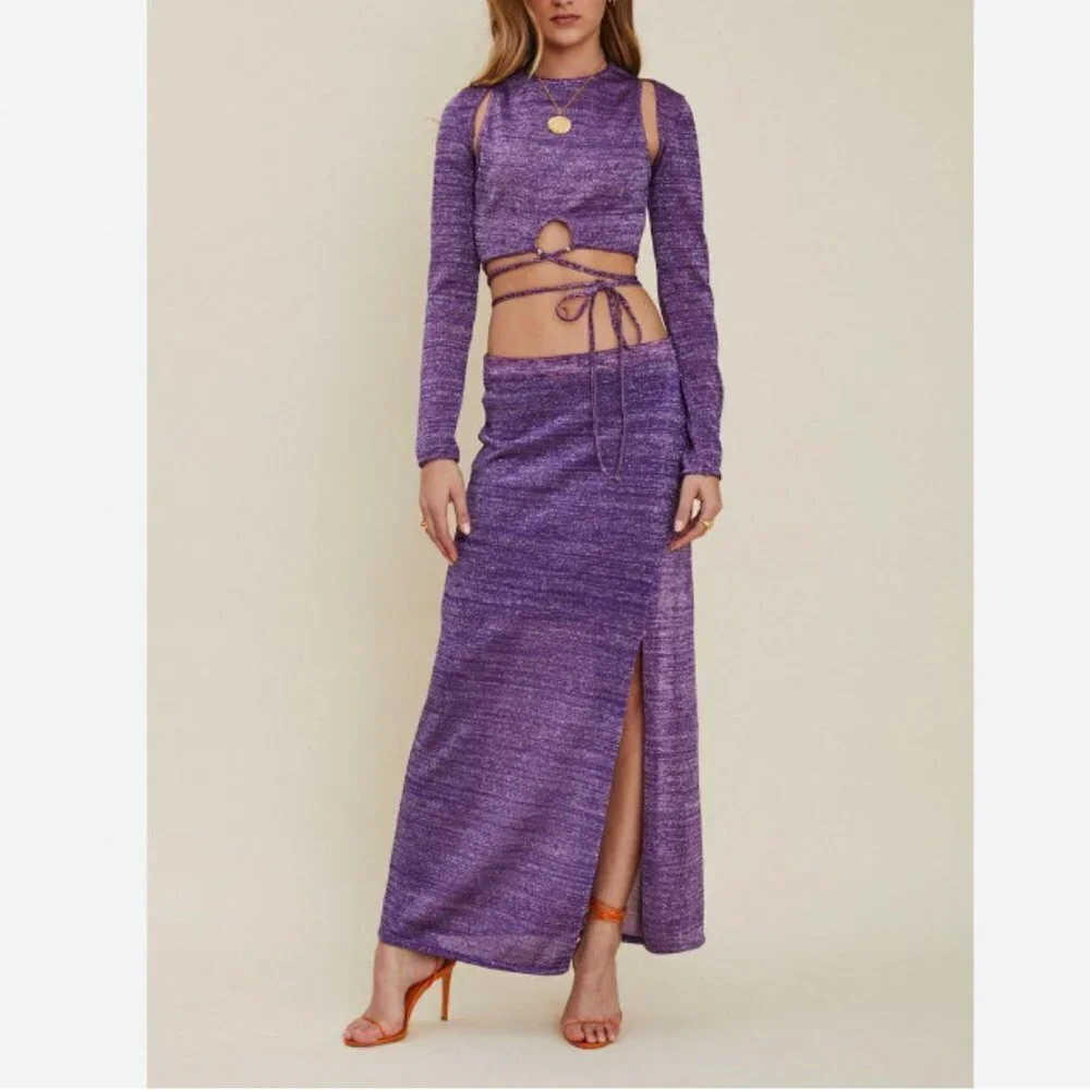 NWT Suboo Sigma Side Slit Maxi Skirt Size Medium