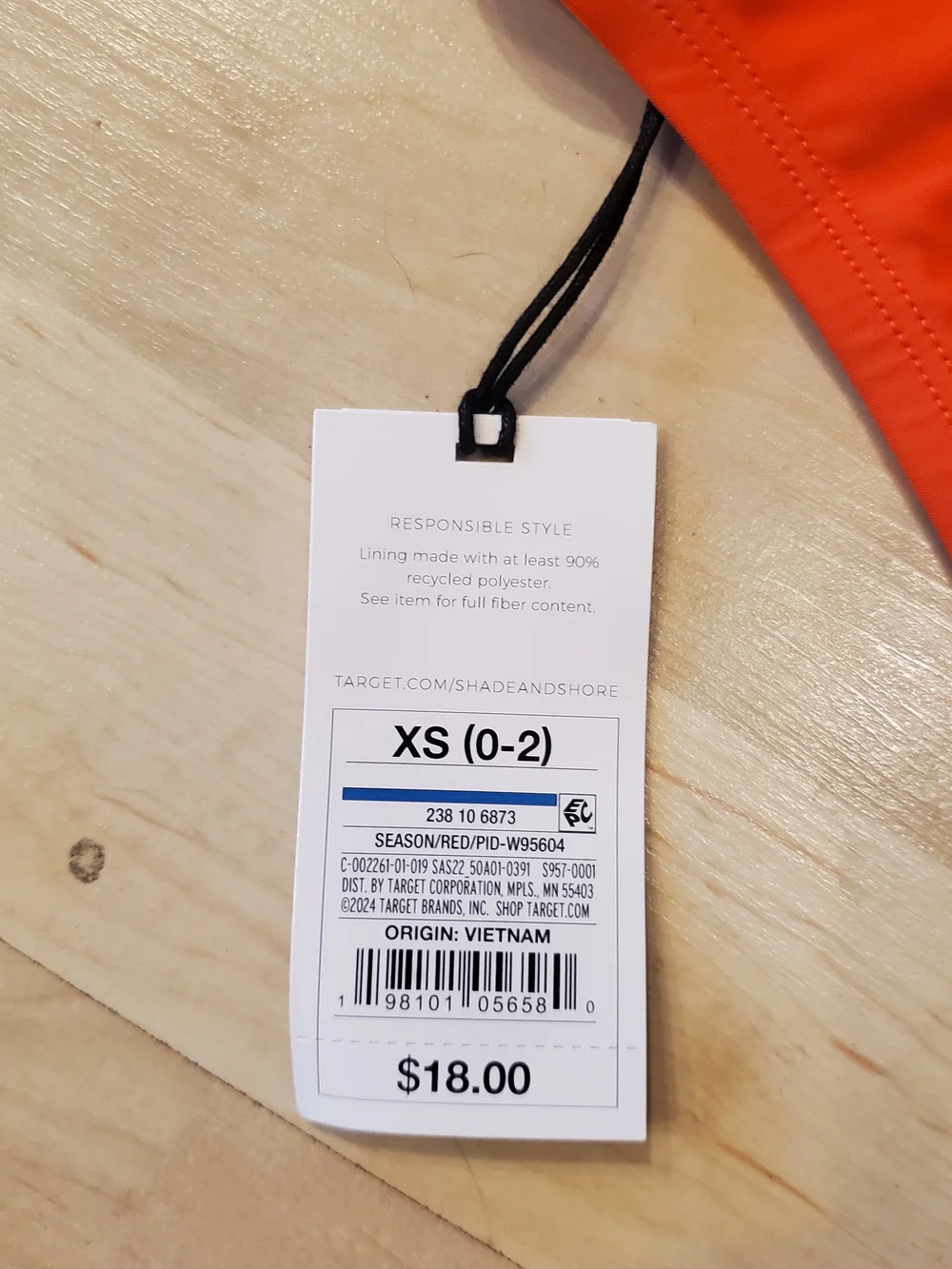 NWT Shade & Sore Orange Printed Bandeau Bikini Top with Solid Orange Bottom