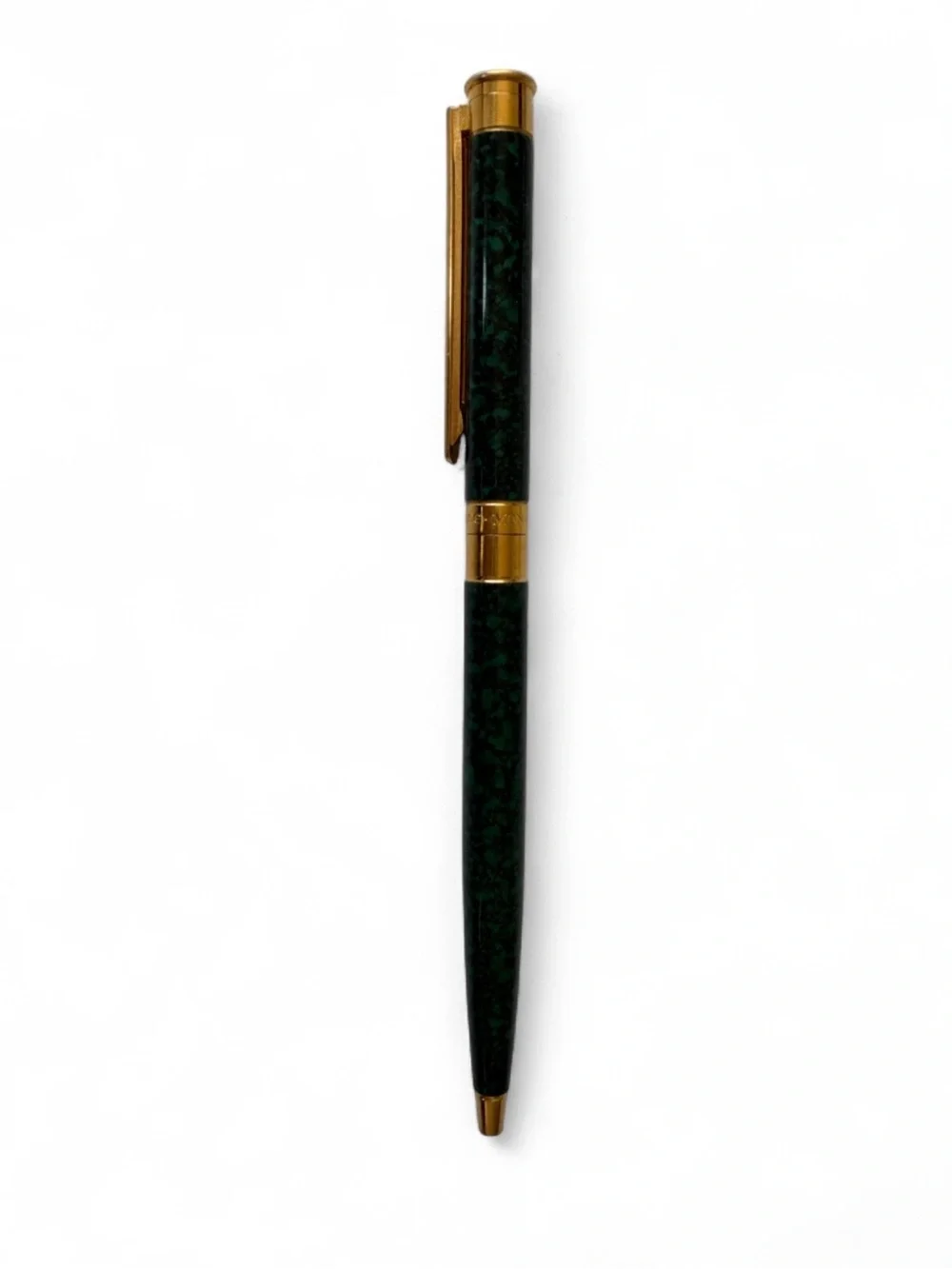 Montblanc Green Marble and Gold Ballpoint Pen