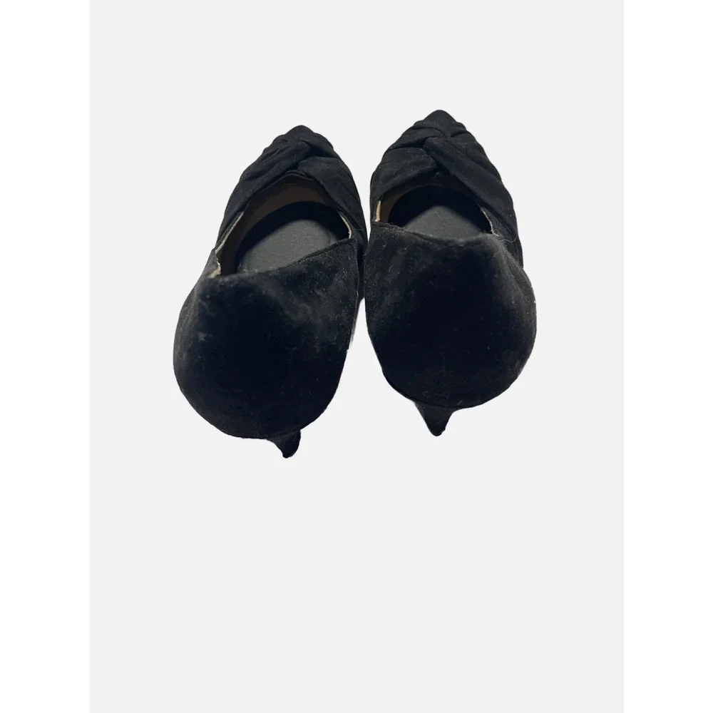 Naturalizer Margret Pumps Women 9 Black Suede Knot Pointed Toe Kitten Heel Offic