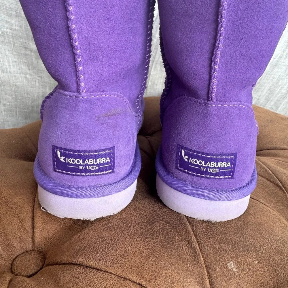 Koolaburra by UGG Boots Girls 5 Purple‎ Suede Lined Winter Boots Excellent