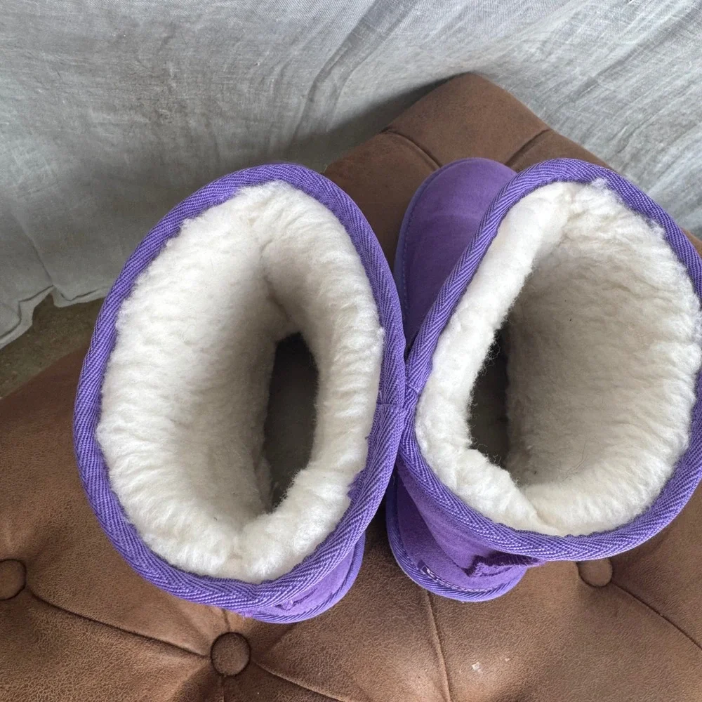 Koolaburra by UGG Boots Girls 5 Purple‎ Suede Lined Winter Boots Excellent