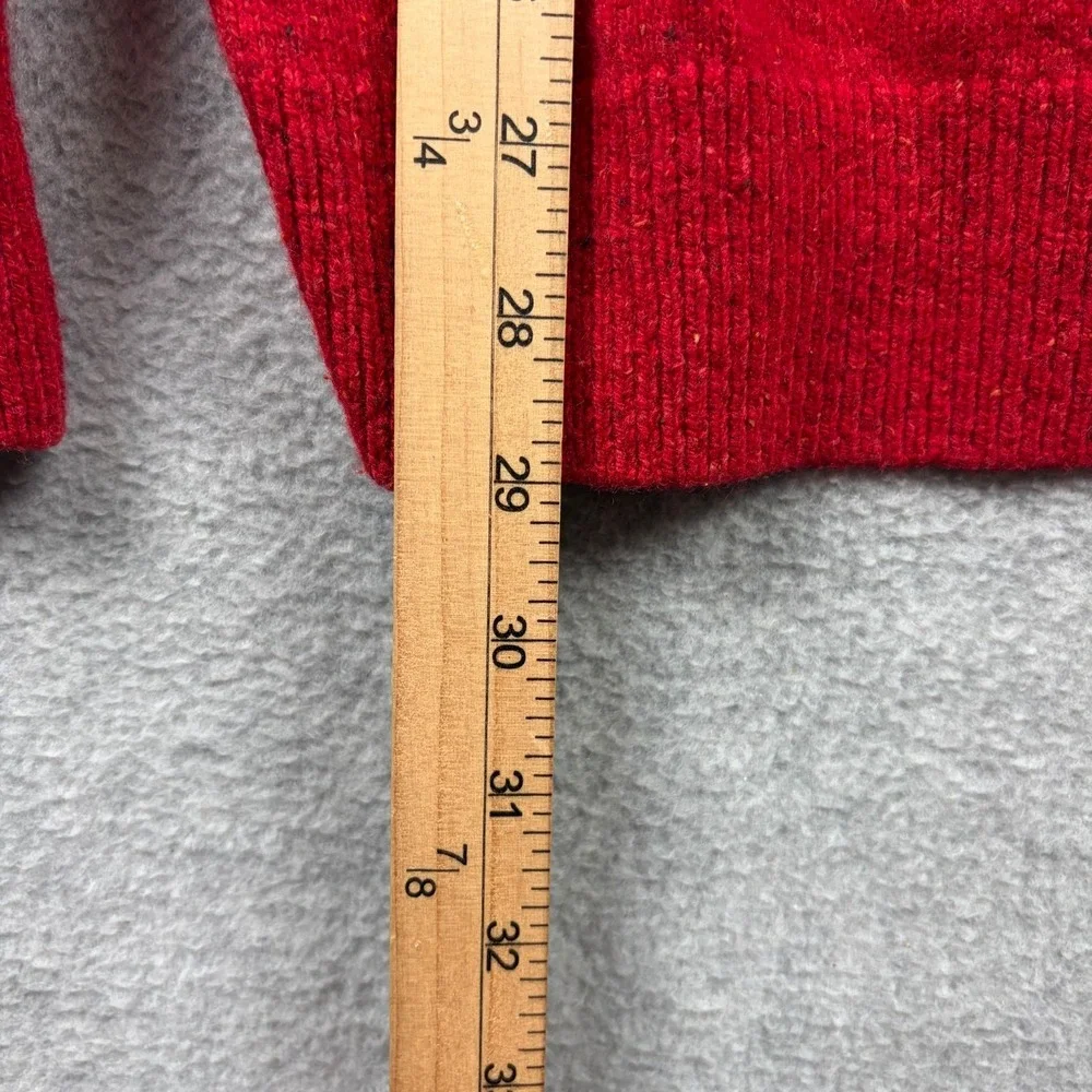 Barbour Sweater Mens Medium Red Wool Silk Blend Crewneck Tisbury Donegal Knit