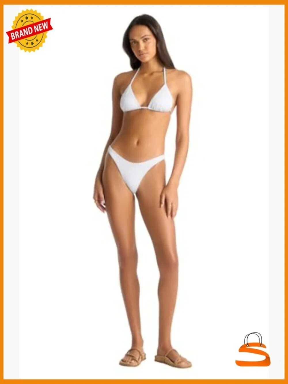 Medium Triangle Bikini Top, Adjustable Ties, UPF 30 Swimwear