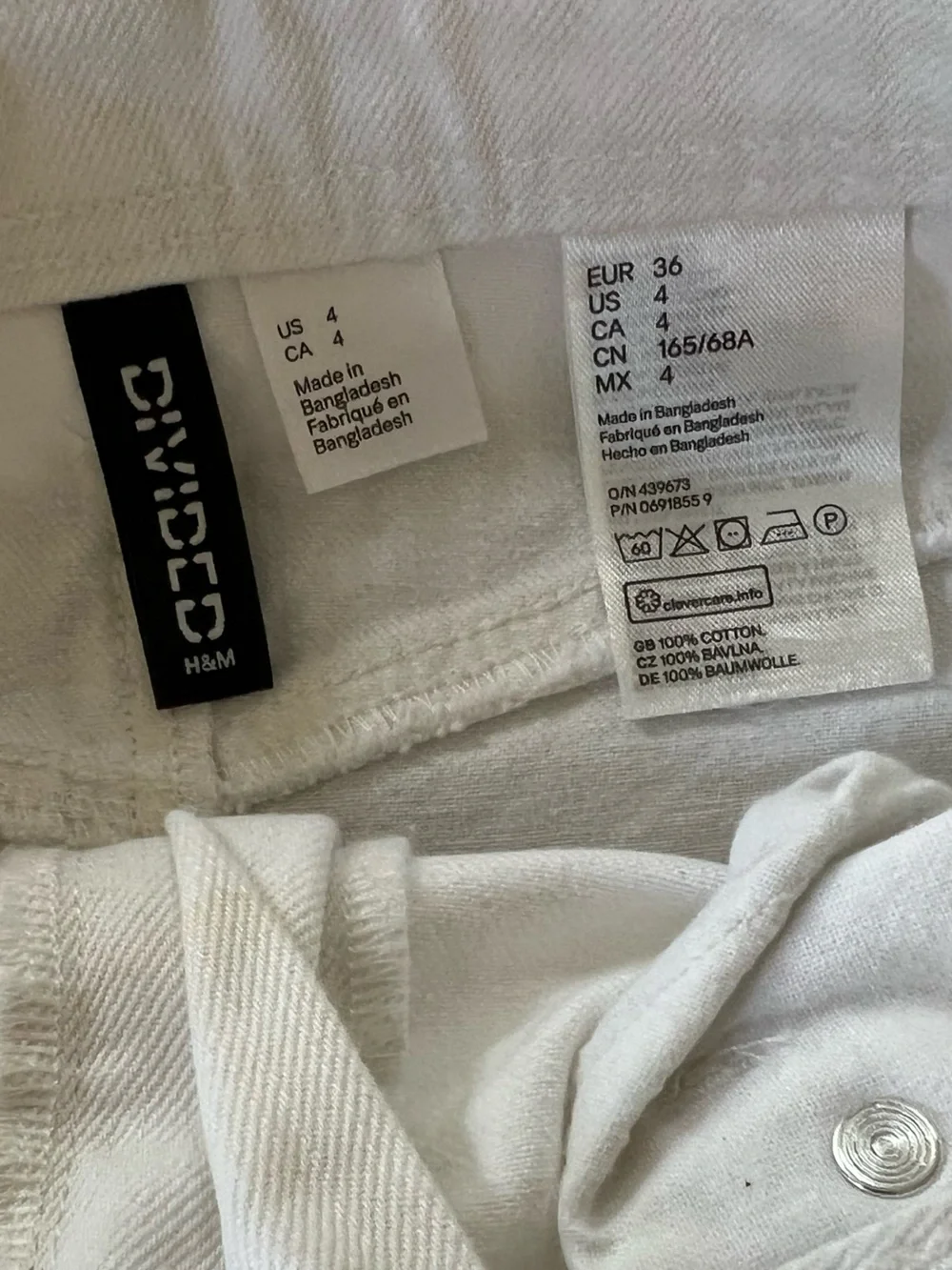 H&M white distressed