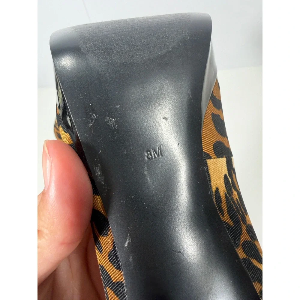GUESS Womens Leopard Print Platform Pumps Brown Black Animal Print Heels Size 8M