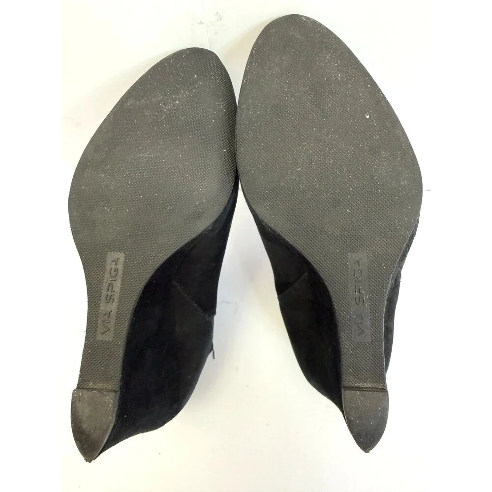 Via Spiga Women's Kenzie Black Suede Wedge Bootie Sz 7M