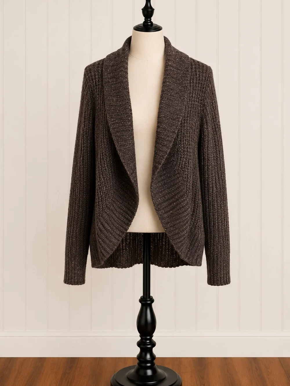 The Limited Open-Front Ribbed Cardigan Sweater With Shimmer