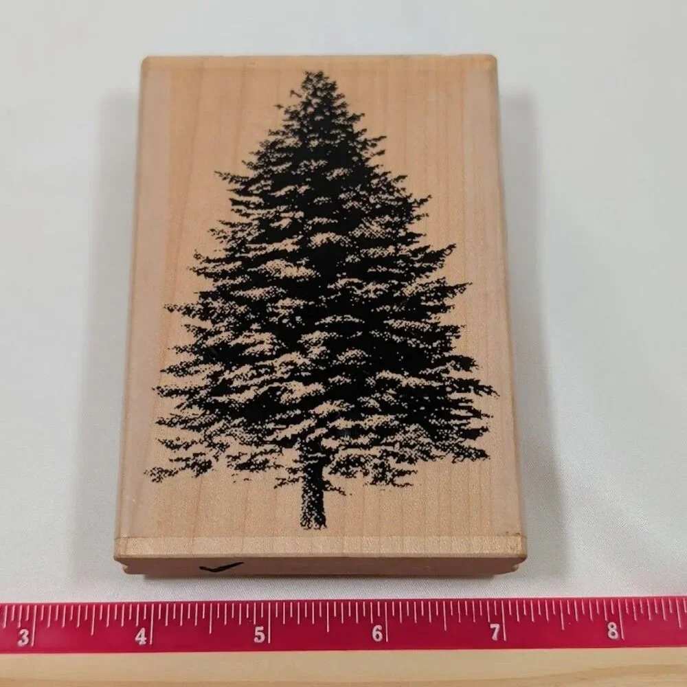 Stampington & Company Grand Tree C8430 Large Evergreen Pine Wood Rubber Stamp