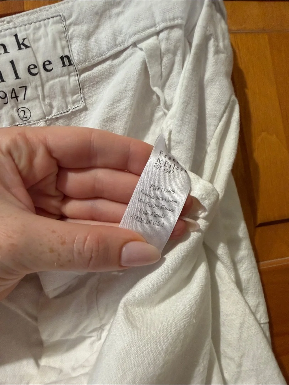 Frank & Eileen Kinsale White Linen Pants