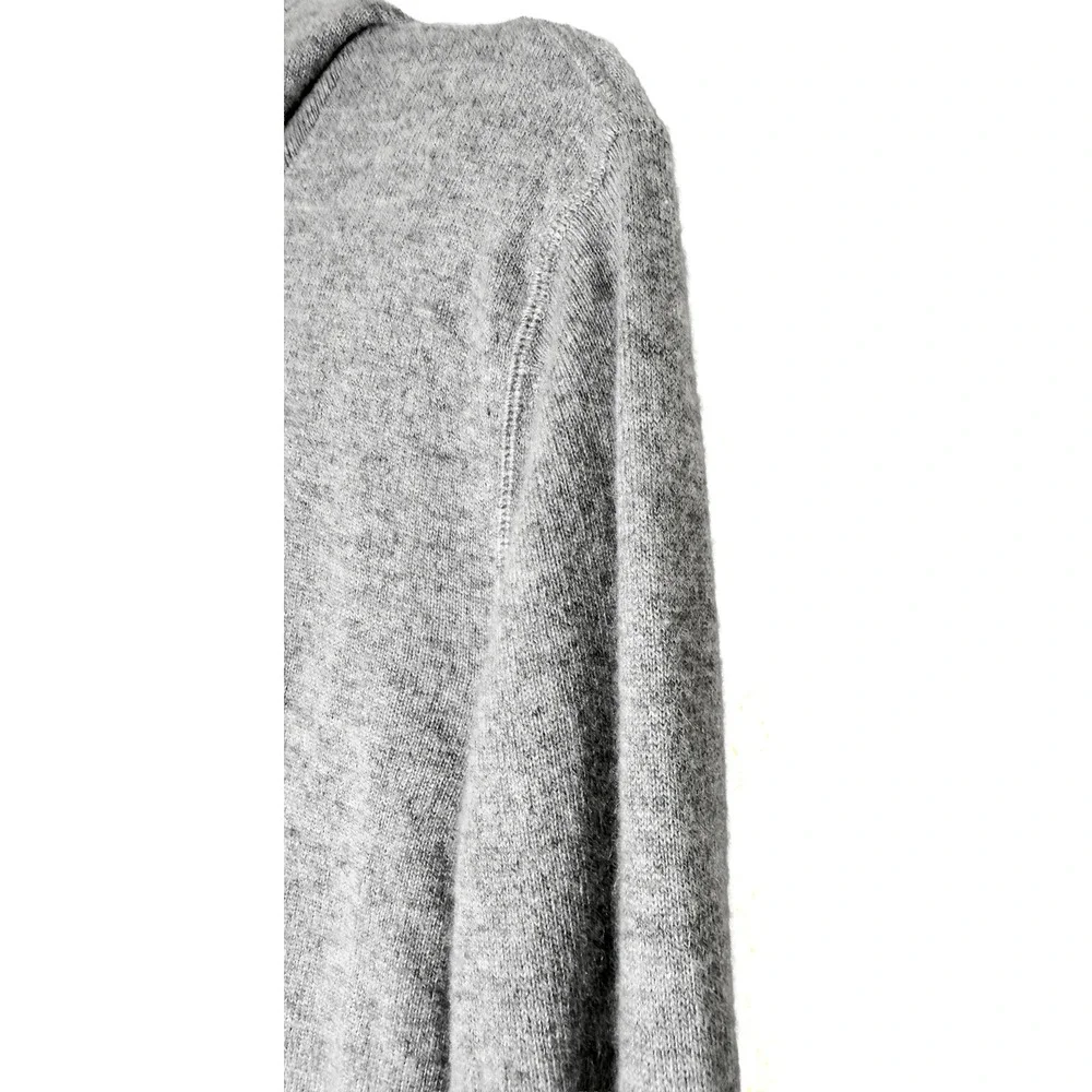 Vince Men's 100% Cashmere Full Zip Hoodie Heather Grey Sweater Classic Preppy S