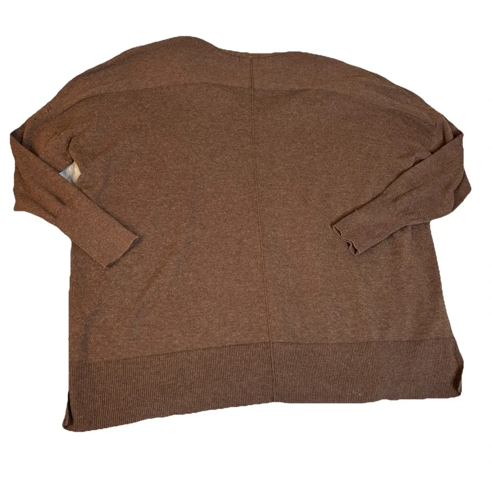 Eddie Bauer XL Chocolate Brown Cotton Nylon Cable Knit Pullover‎ Sweater Casual