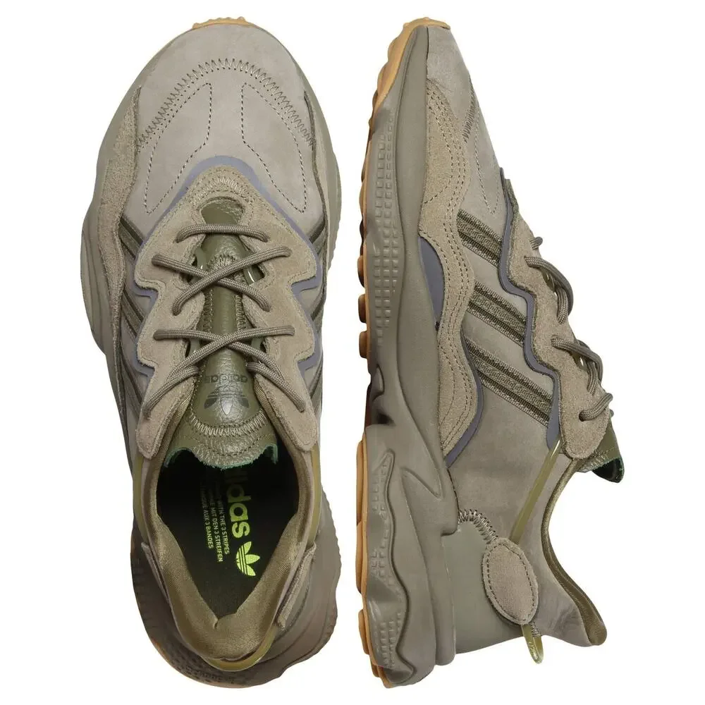 ADIDAS ORIGINALS MENS OZWEEGO GYMNASTICS SHOE GREY LEGEND EARTH RAW KHAKI 9