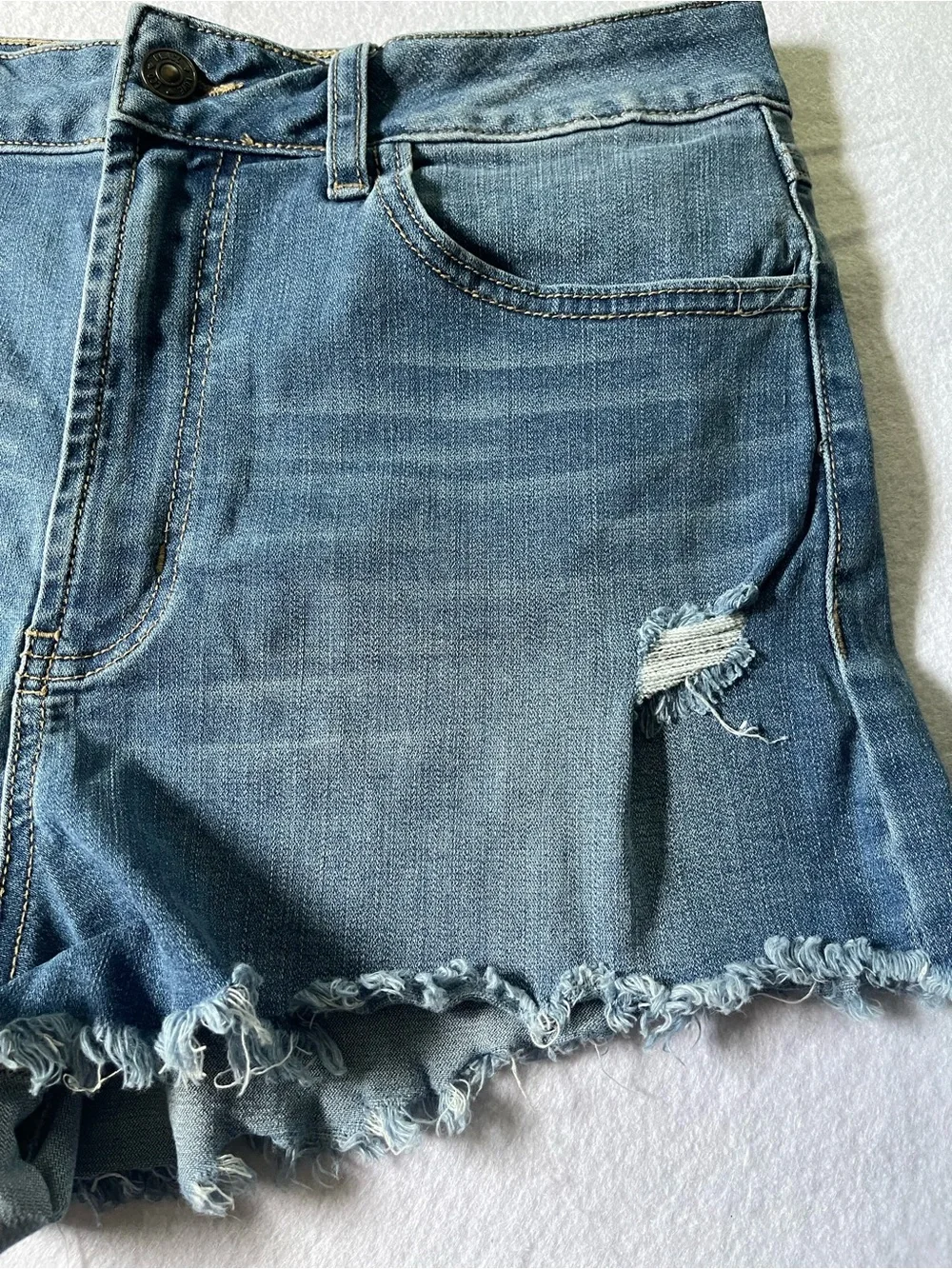Rewash jean pockets frayed