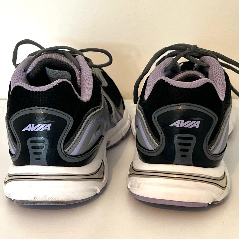 Avia Women's AVI-ENDEAVOR Running Shoes Black  Iron Grey and Lavender Size 9