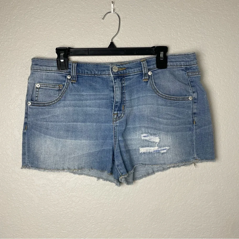 Mossimo Supply Co. Blue Distressed Jean Shorts Size 12/31