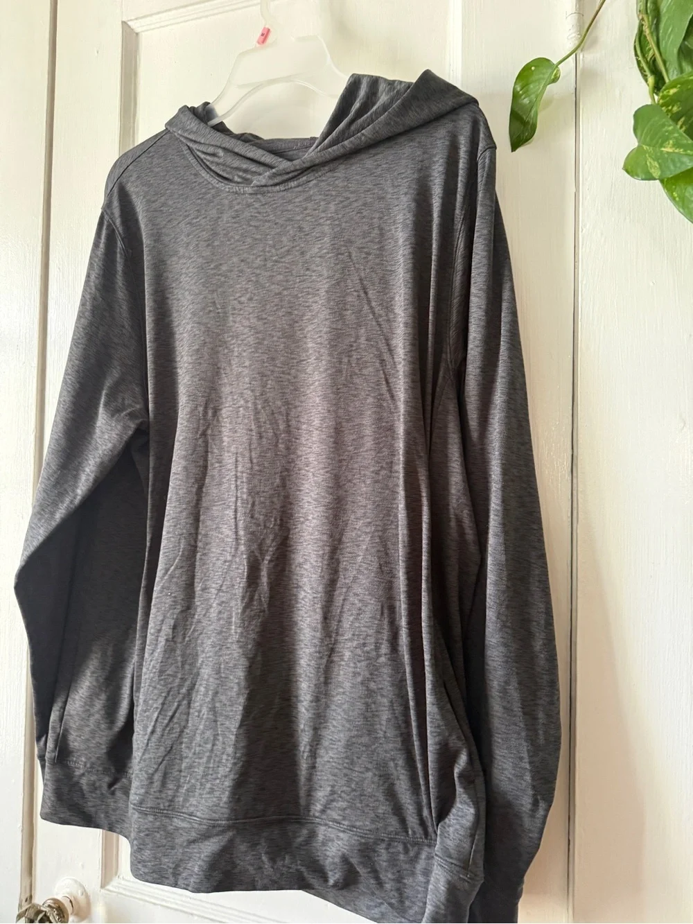 Lightweight Hooded Pullover - Charcoal Gray size Large
