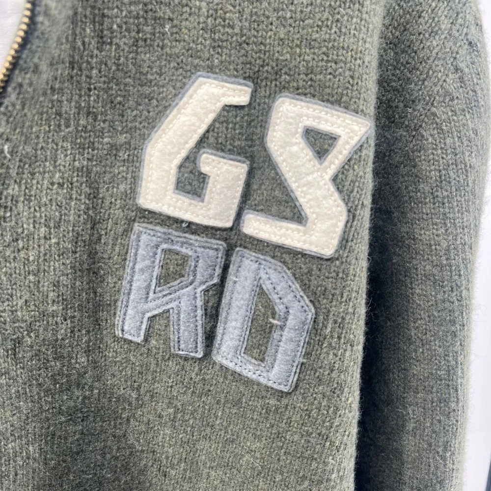 Y2K G Star Raw Men's Green Lambs Wool Blend Quarter Zip Sweater Size‎ XL