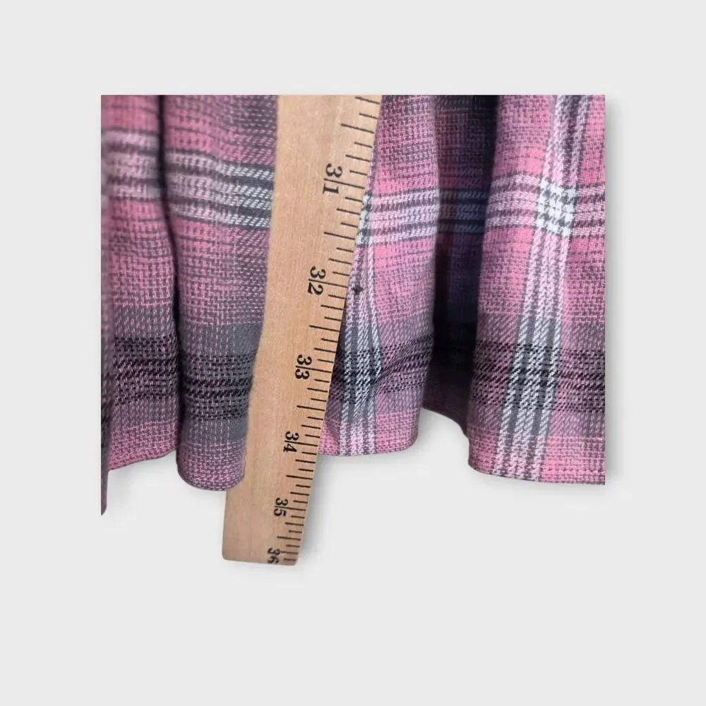 NEW LIKELY Griffyn Pink Plaid Mini Dress Tie Waist Ruffle Hem Women's 8