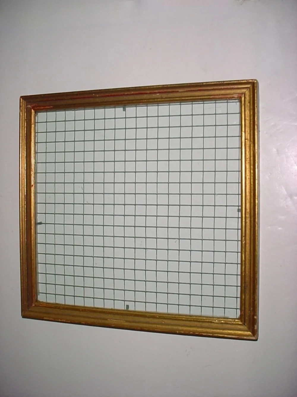 Vintage Wire Grid Encased In Glass 11.5