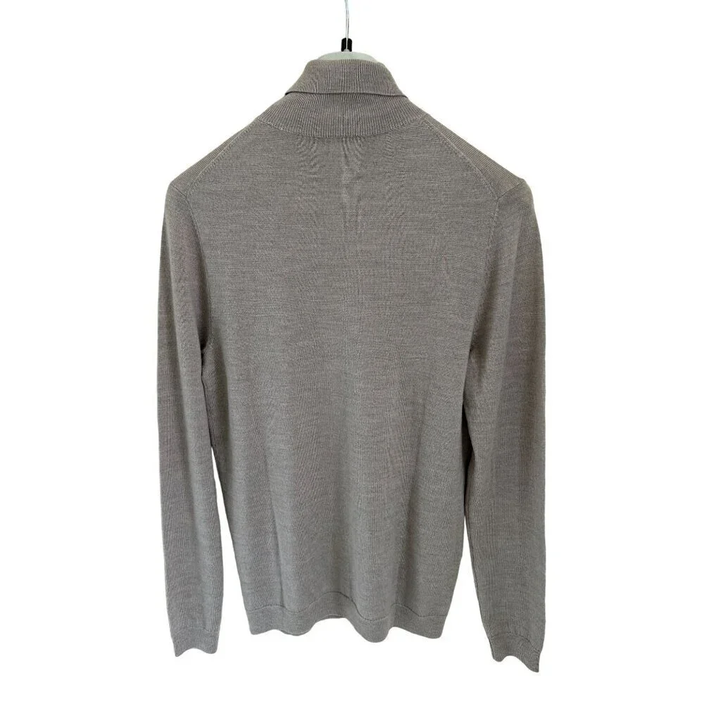 ASOS Merino Wool Knitted Turtleneck Pullover Sweater Dusty Pink/Gray Size Large