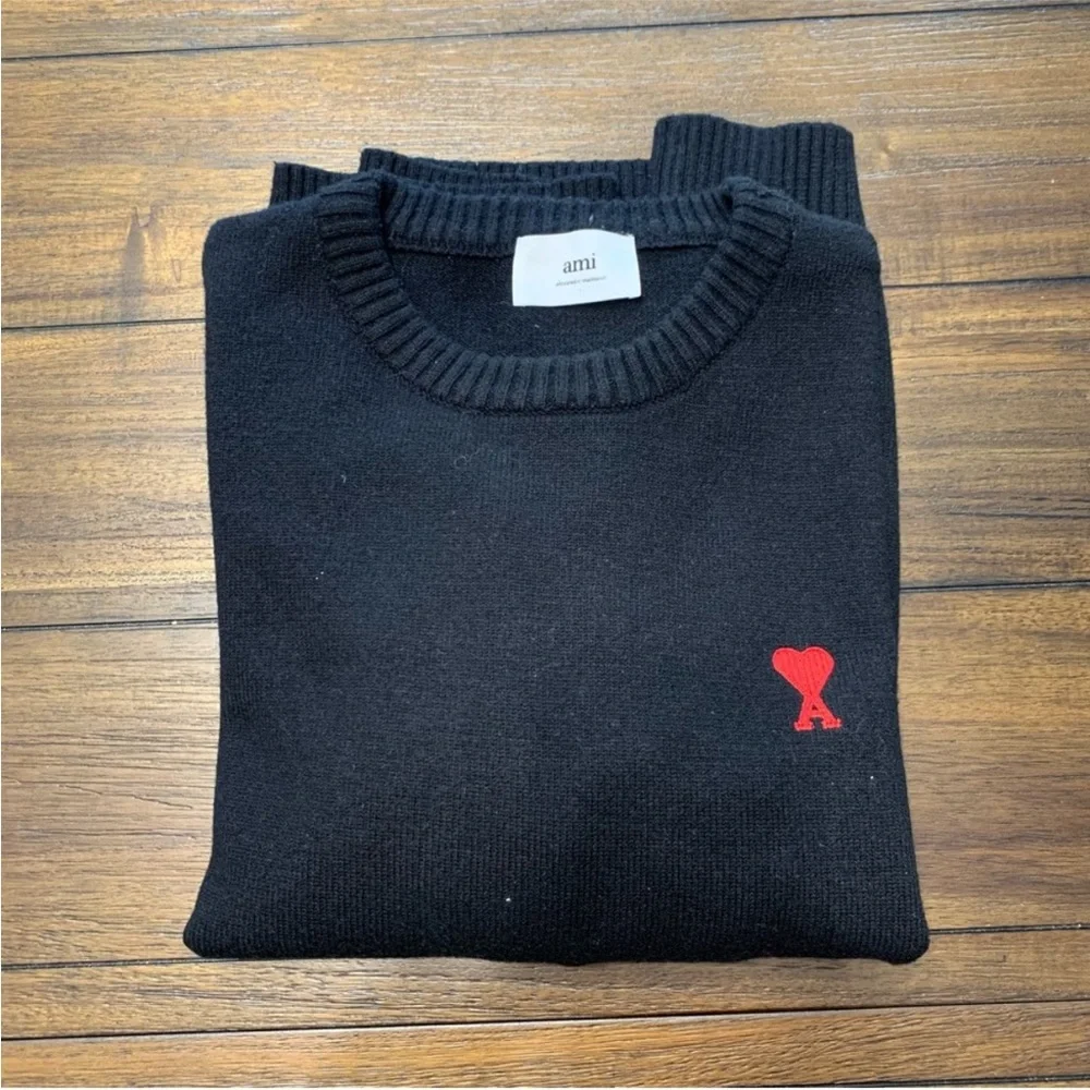 Ami Paris Black Sweater Size Large EUC