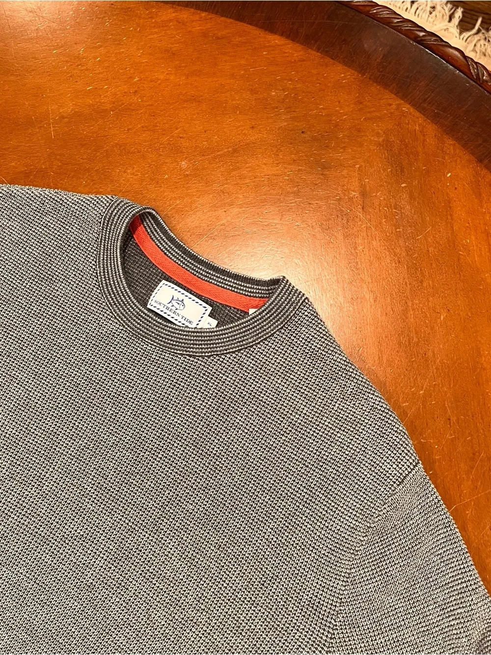 Southern Tide Men’s Bailer Jade Crewneck Sweater Gray XL Cooling Knit Technology