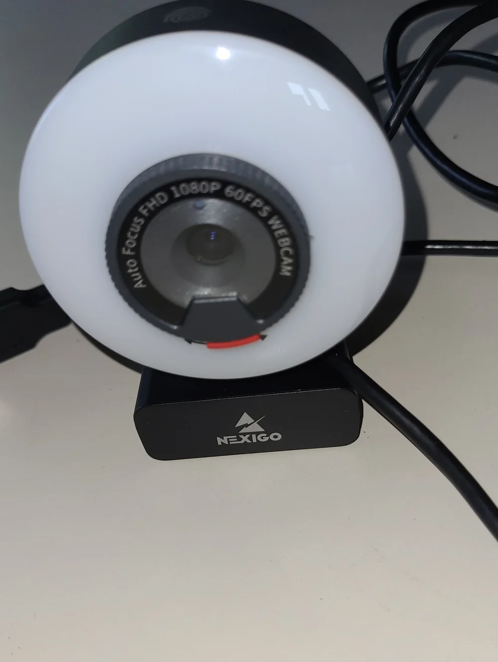 Nexigo 1080p 60FPS Autofocus Webcam with White Ring Light