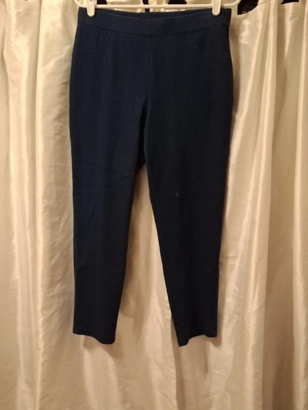 Alfred Dunner Navy Blue Ponte Pull-On Jeans