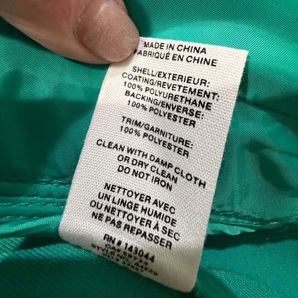 NWT new medium Anthropologie avec les fillies faux leather peacoat jacket green