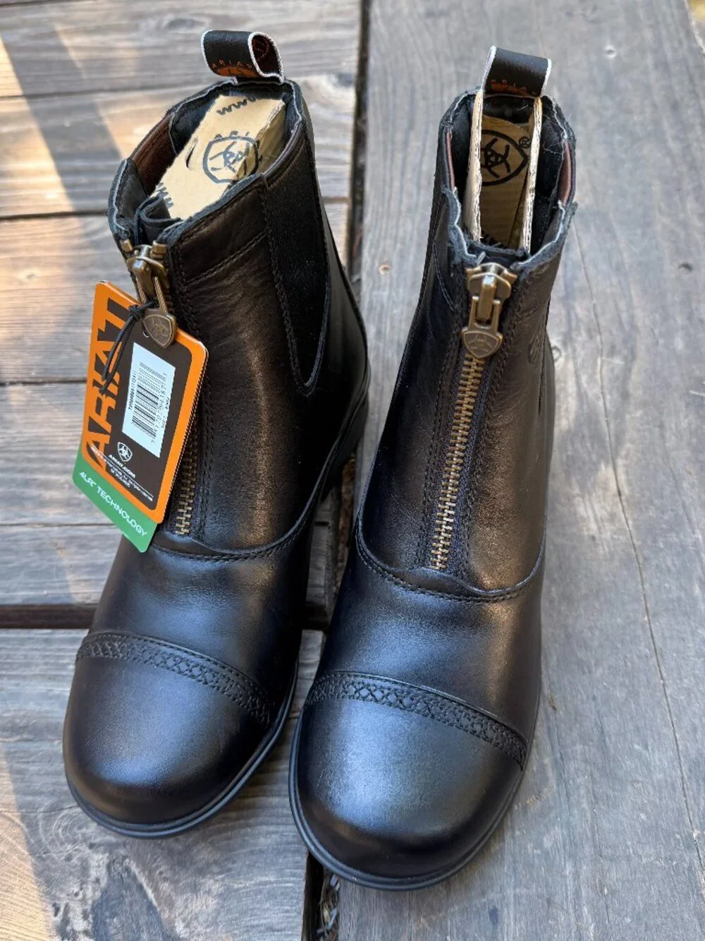 Ariat Heritage RT Zip Paddock Boots - Size 6.5 - Black - Equestrian