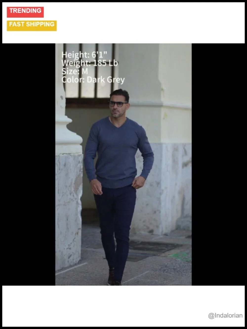 V-Neck Lightweight Knitted Pullover Sweater Slim Fit