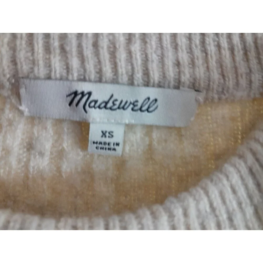Madewell Wool Blend Flared Sleeve Lightweight Fall School Sweater Sz XS Oatmeal