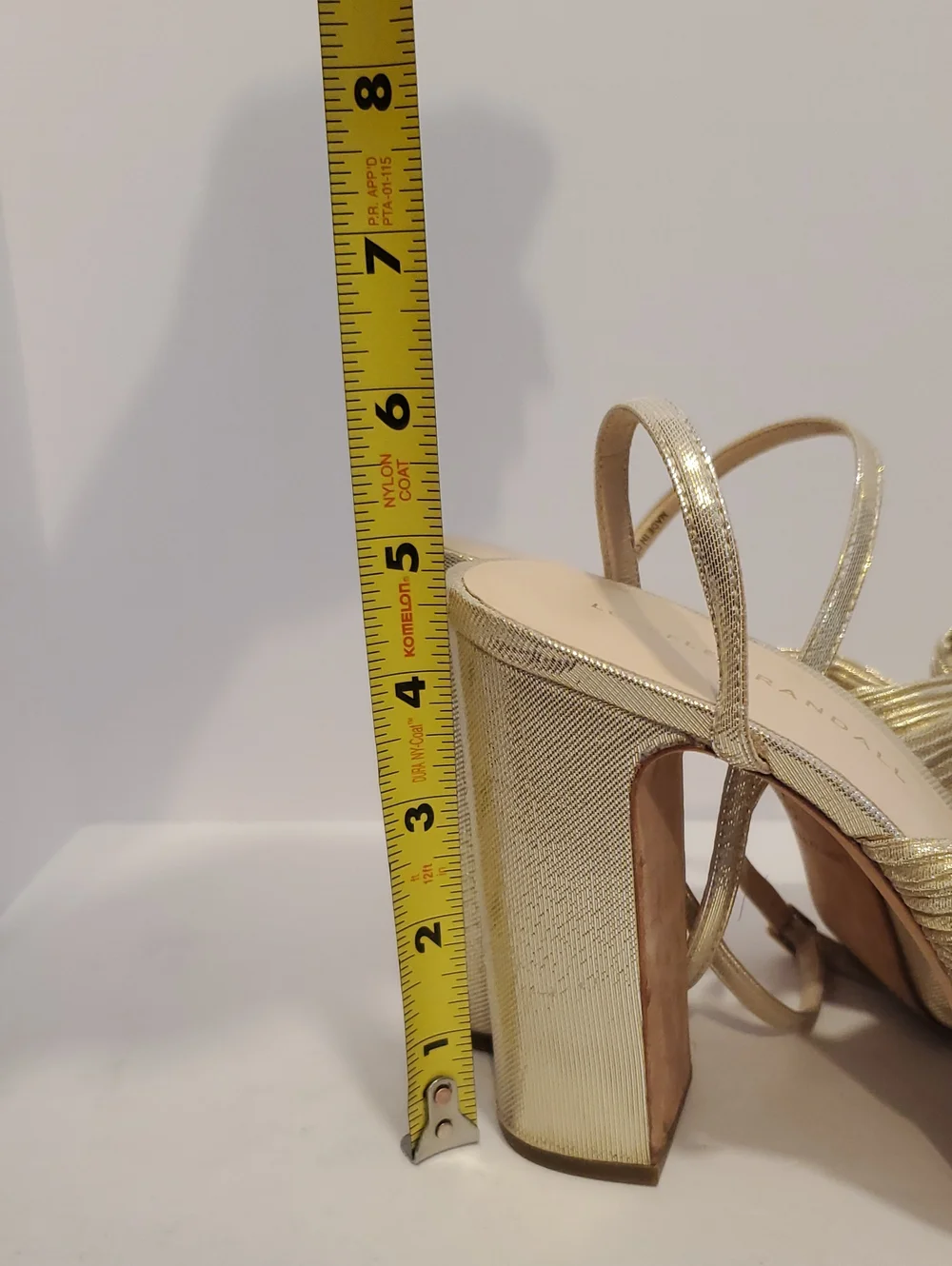 LOEFFLER RANDALL Natalia Platinum Metallic Gold Pleated Knot Bow Sandal Size 7B