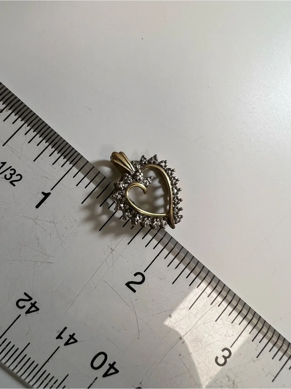 Classic 10K Gold Two-Tone Heart Pendant