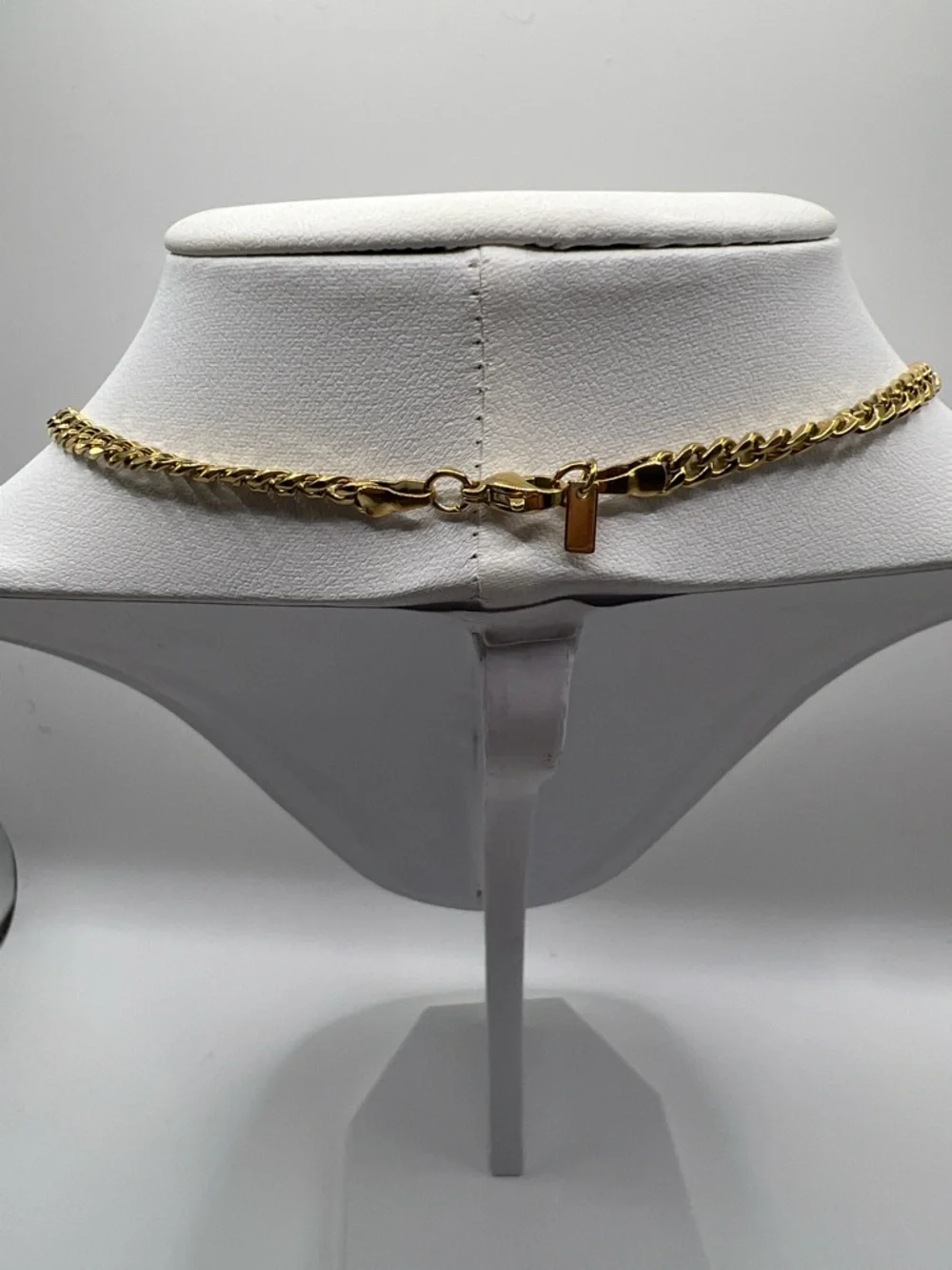 510. Gold & Crystal Resin Charm with Gold Plated Over Stainless Steel Chain 18”