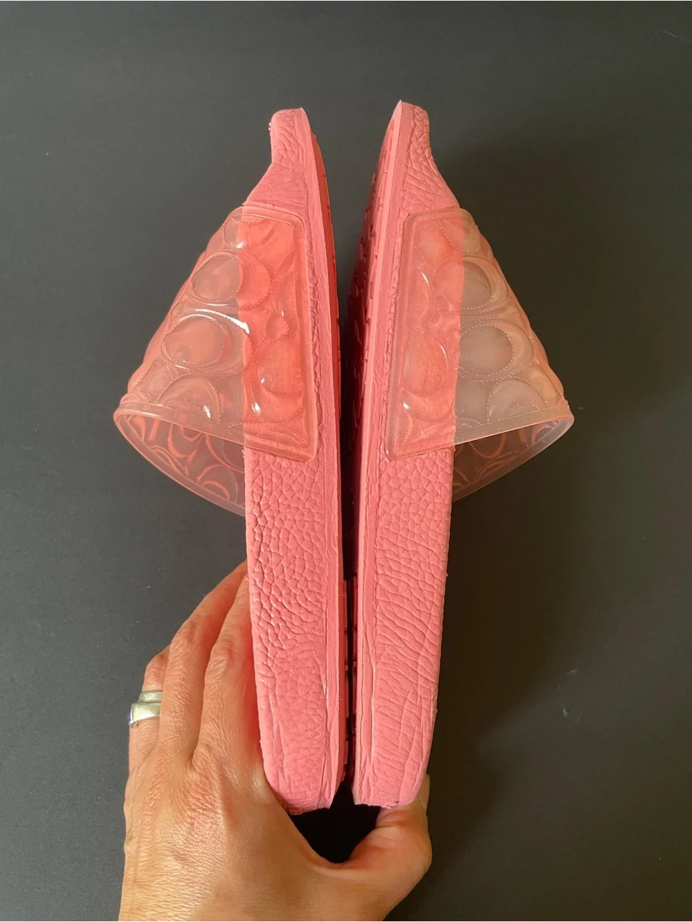 Fun COACH Women Unna Sport Slides in Taffy Pink Size 5 Casual Summer Shoes Logo