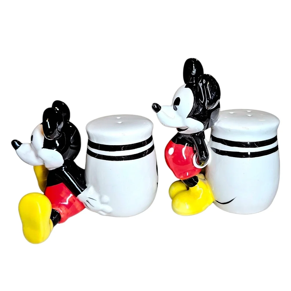 Disneyana Collectible Mickey Mouse Salt & Pepper Shaker Set Gibson Retro Pie Eye