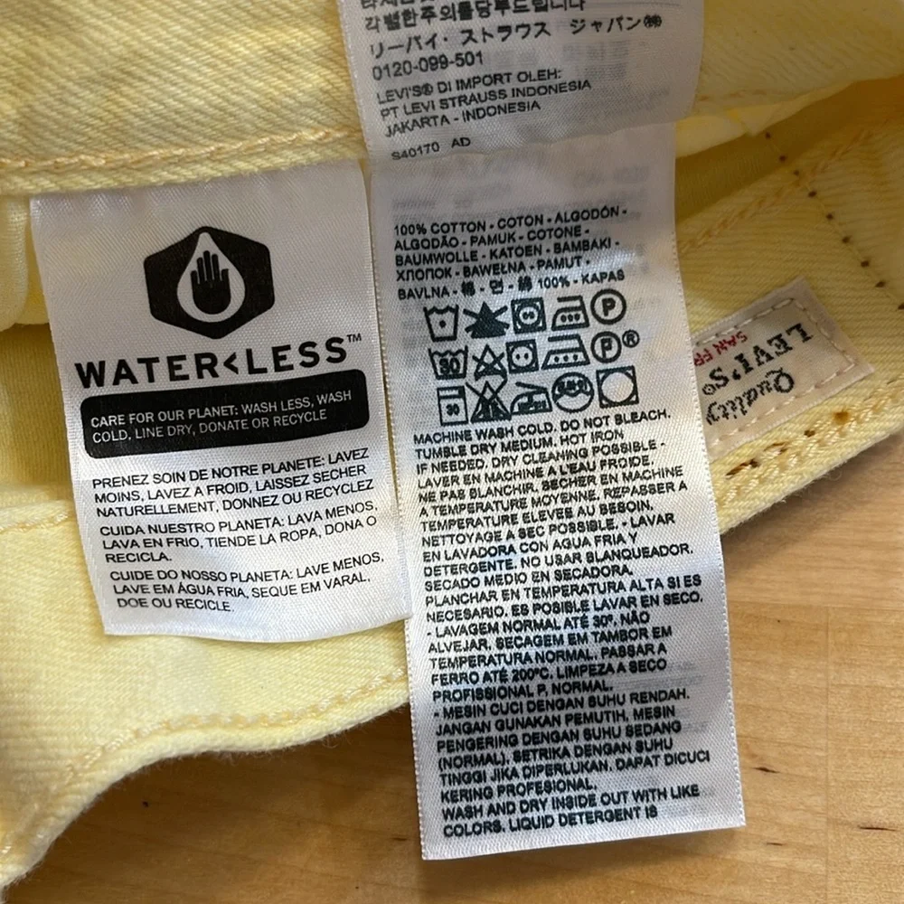 Levi’s 501 Yellow Denim Shorts