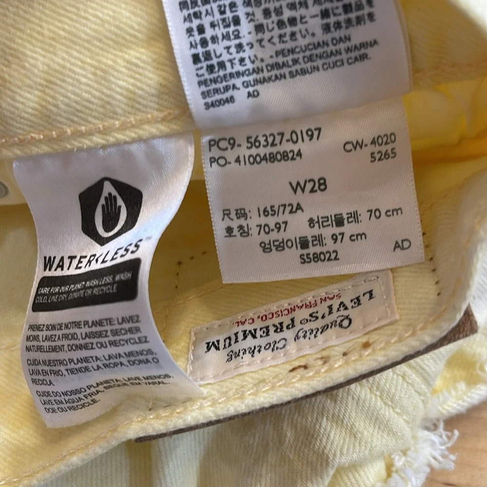 Levi’s 501 Yellow Denim Shorts