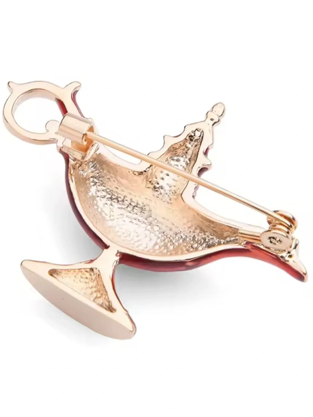 Blue Genie Lamp Gold Brooch