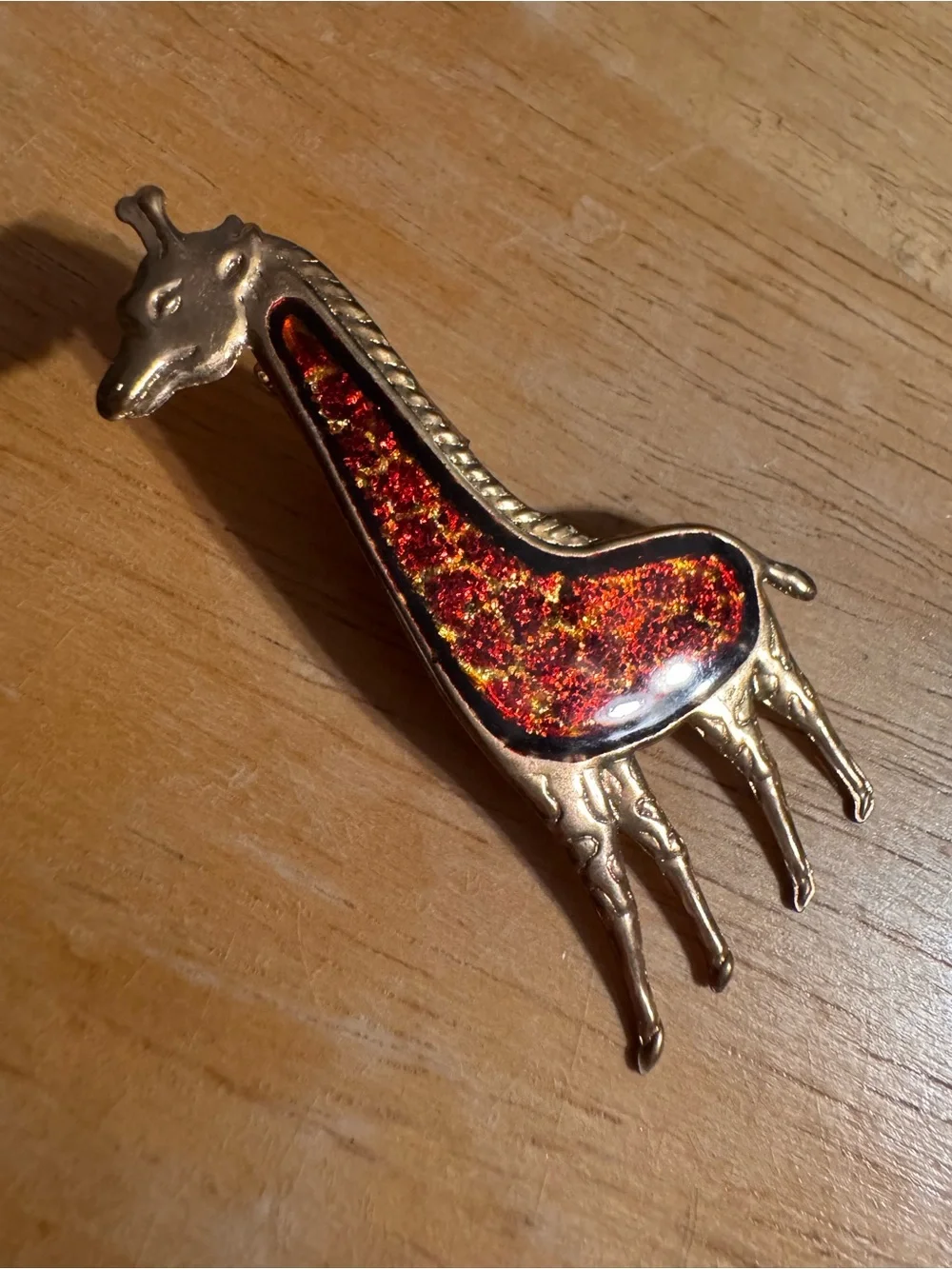 Brush Gold Tone Vintage Giraffe Brooch
