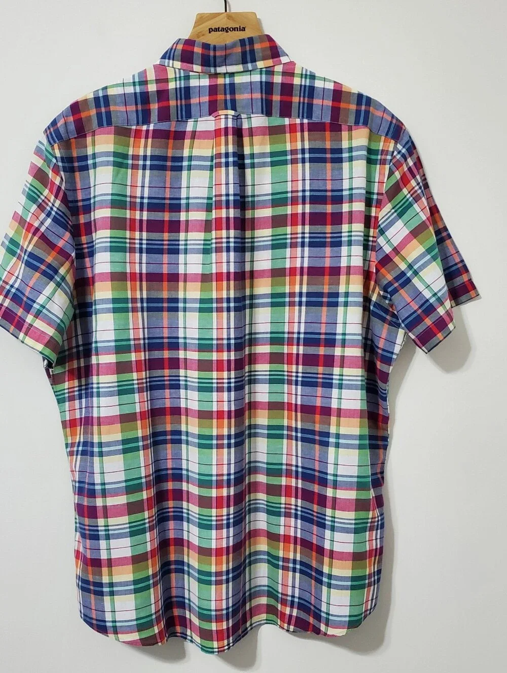 Ralph Lauren Indian Madras Short Sleeve Button Down Shirt Mens XL