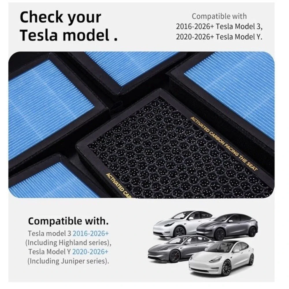 4 Air Conditional Replacement with Activated Carbon for Tesla Model 3 Y