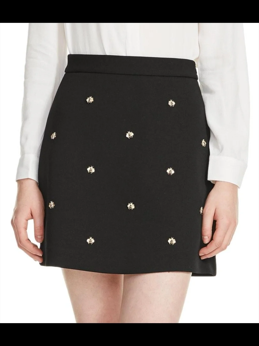 Maje Jizie Bee-embellished Crepe Skirt