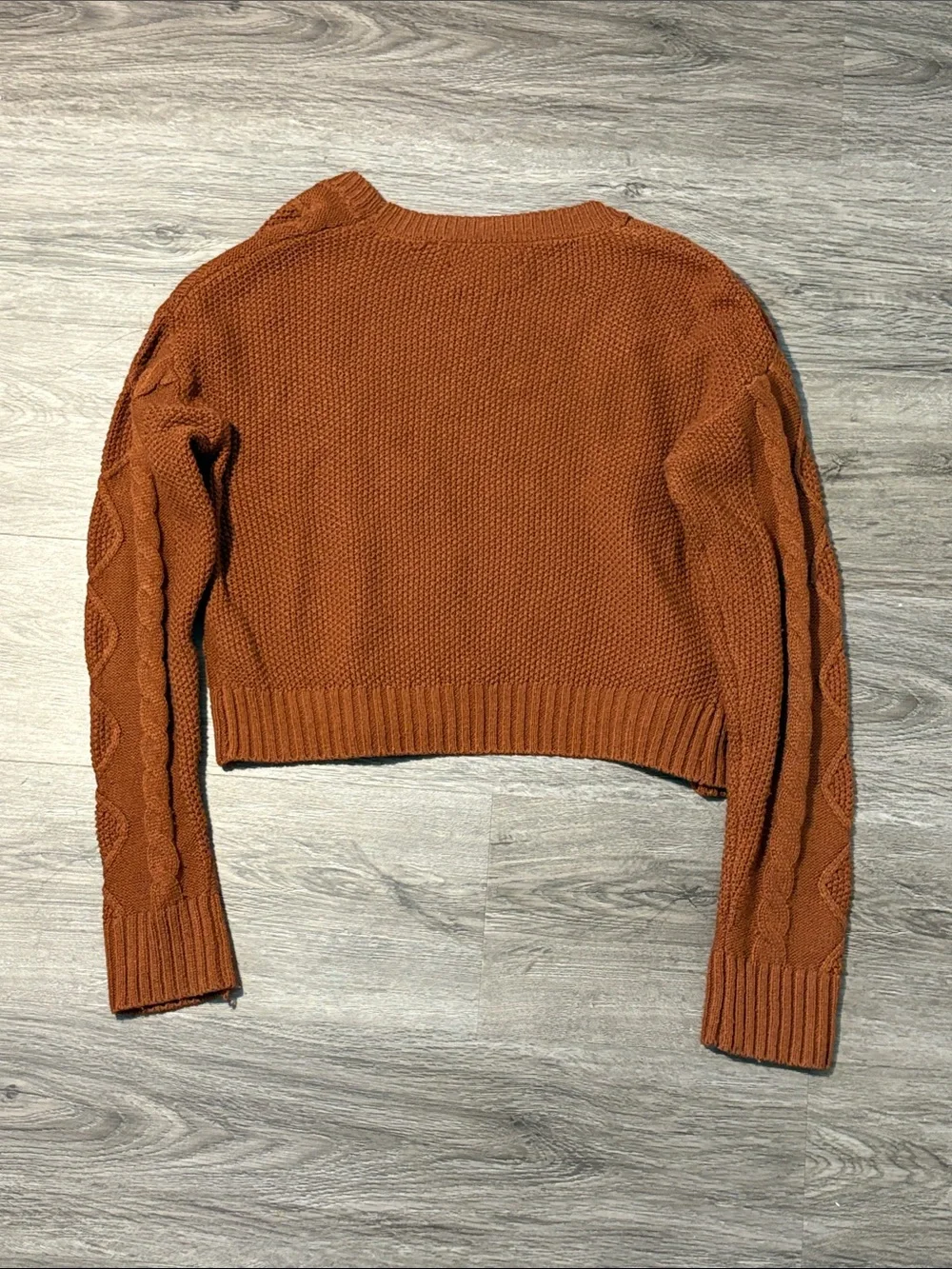 Almost Famous Rust Cable Knit Button-Up Cardigan
