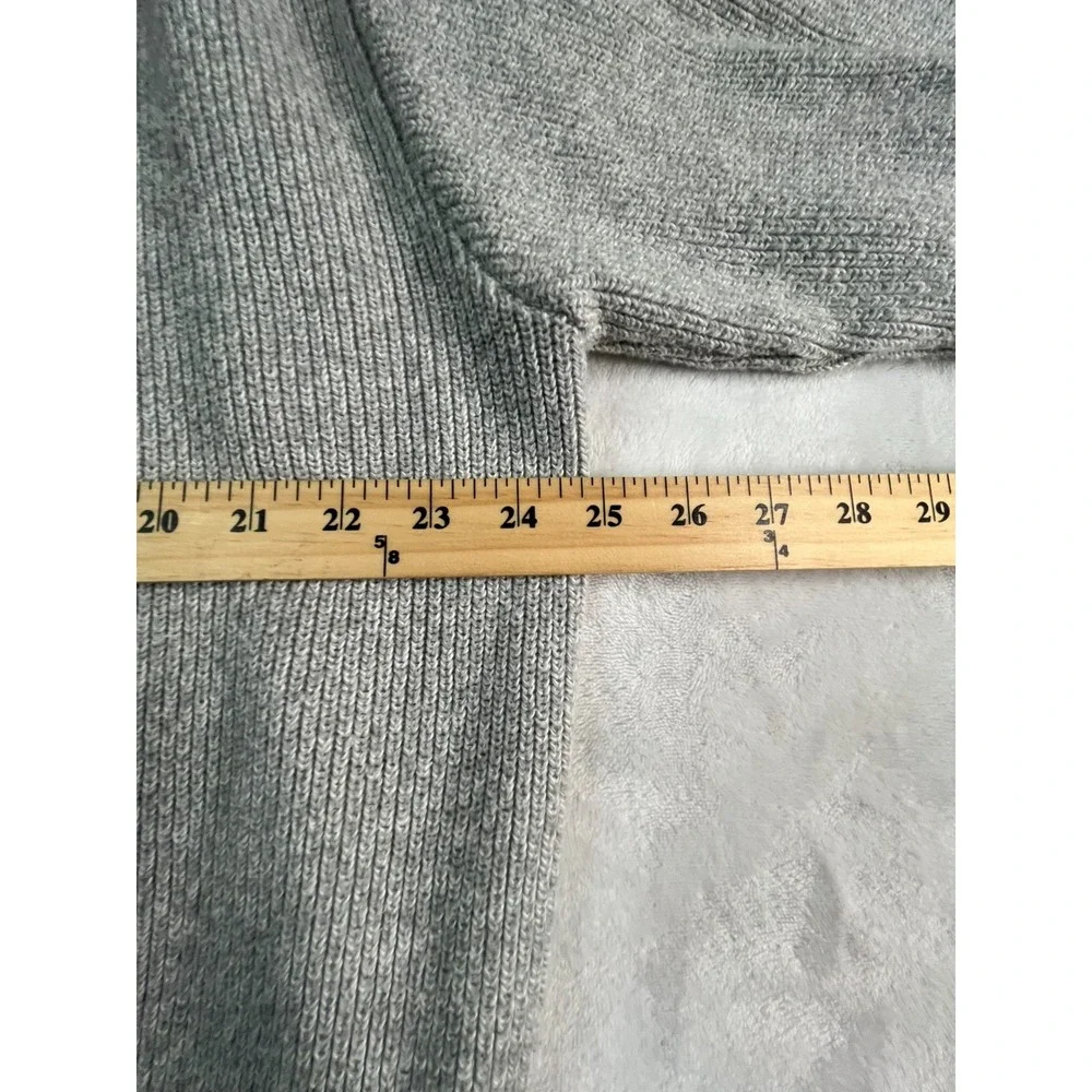 VTG LL Bean Mens XL- Long Sweater Classic Henley Light Gray Cotton‎ USA Made