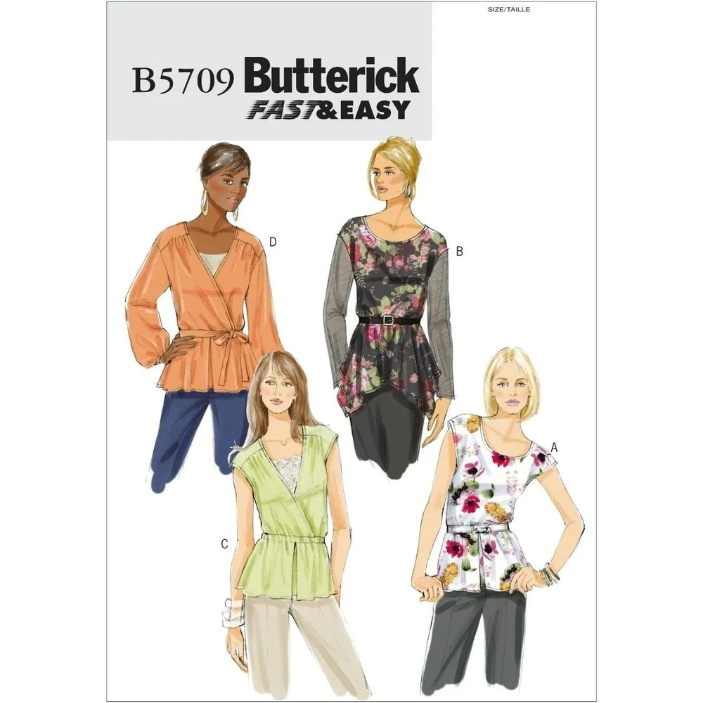 Butterick Sewing Pattern‎ 5709 Top Tunic Belt Misses Size 16-24